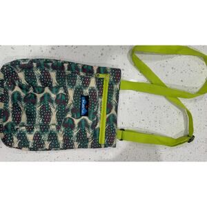Kavu brown and green feather crossbody